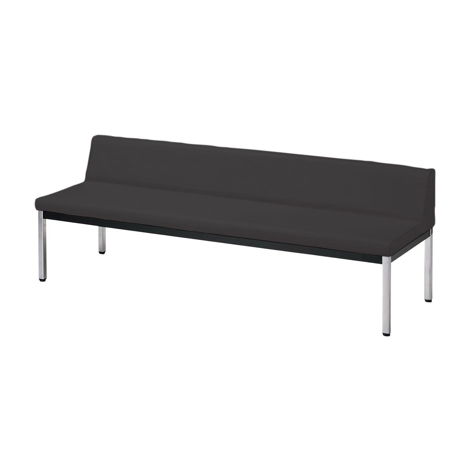 簡単清掃ロビーチェア 25-3044-0004 ネオブラック ニシキ工業 ZRA-15A(1500X570X615