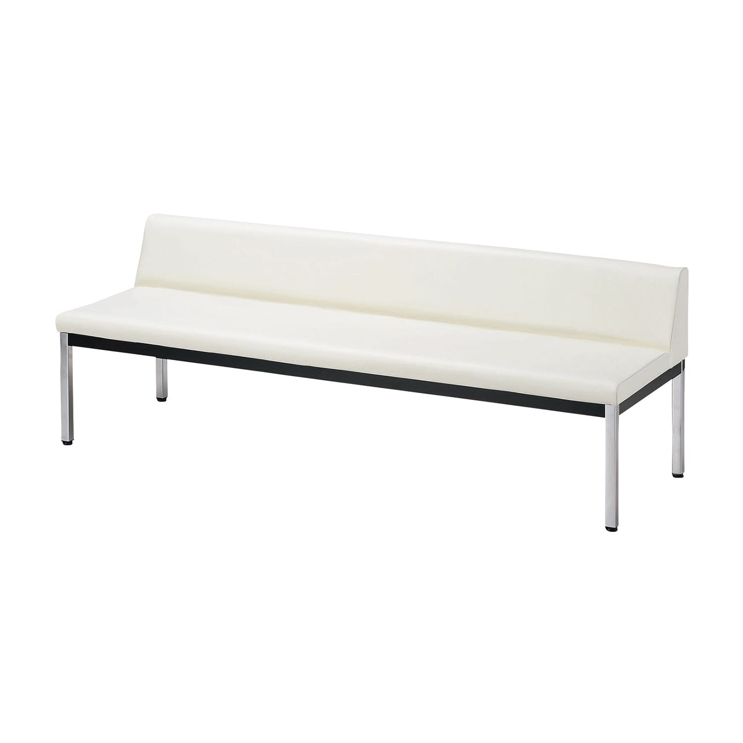 簡単清掃ロビーチェア 25-3044-0101 ミルキーホワイト ニシキ工業 ZRA-18A(1800X570X615