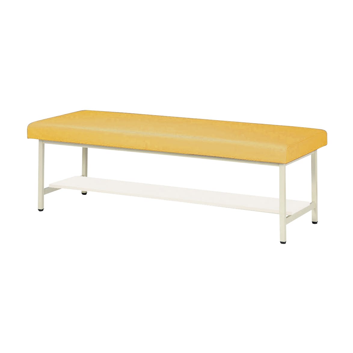 棚板付き診察台 25-3045-0007 マスタードイエロー ニシキ工業 NDKT-18L(180X60X50CM