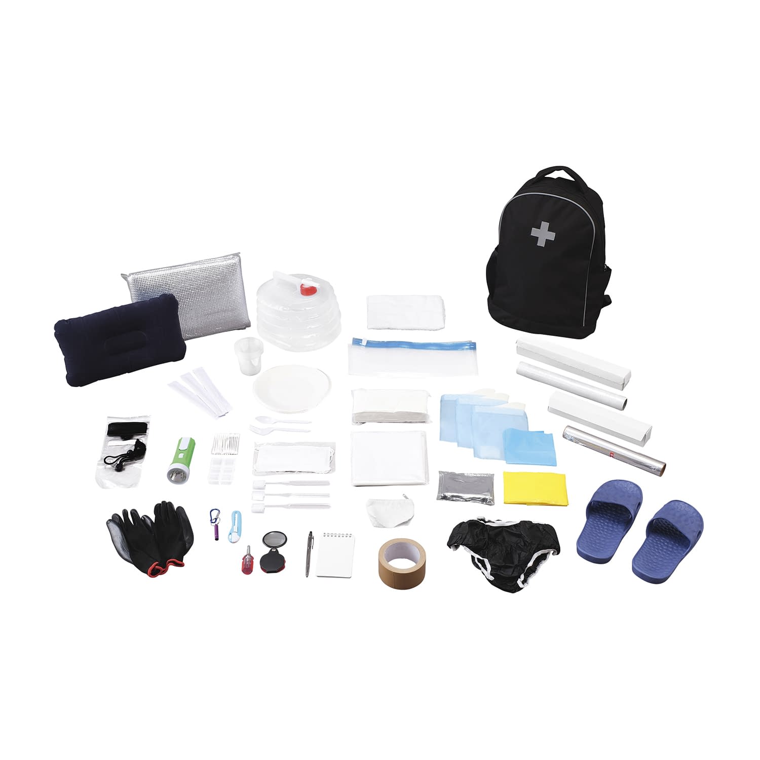 防災リュックセット33点セット 緊急避難セット 25-3149-00 アイリスオーヤマ BRS-33(ブラック)