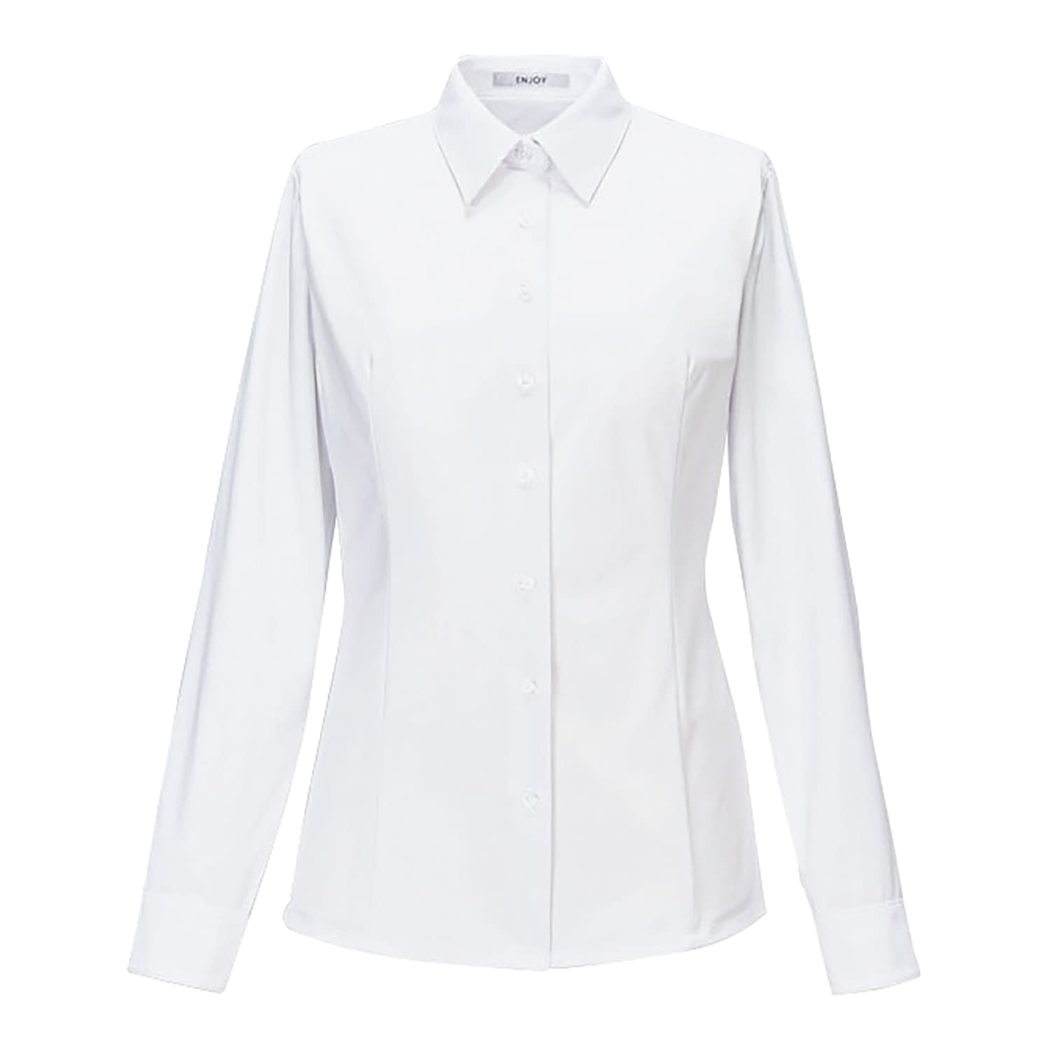 長袖シャツブラウス 事務服 25-6578-0305 13号 ENJOY EWB871-11(ホワイト)