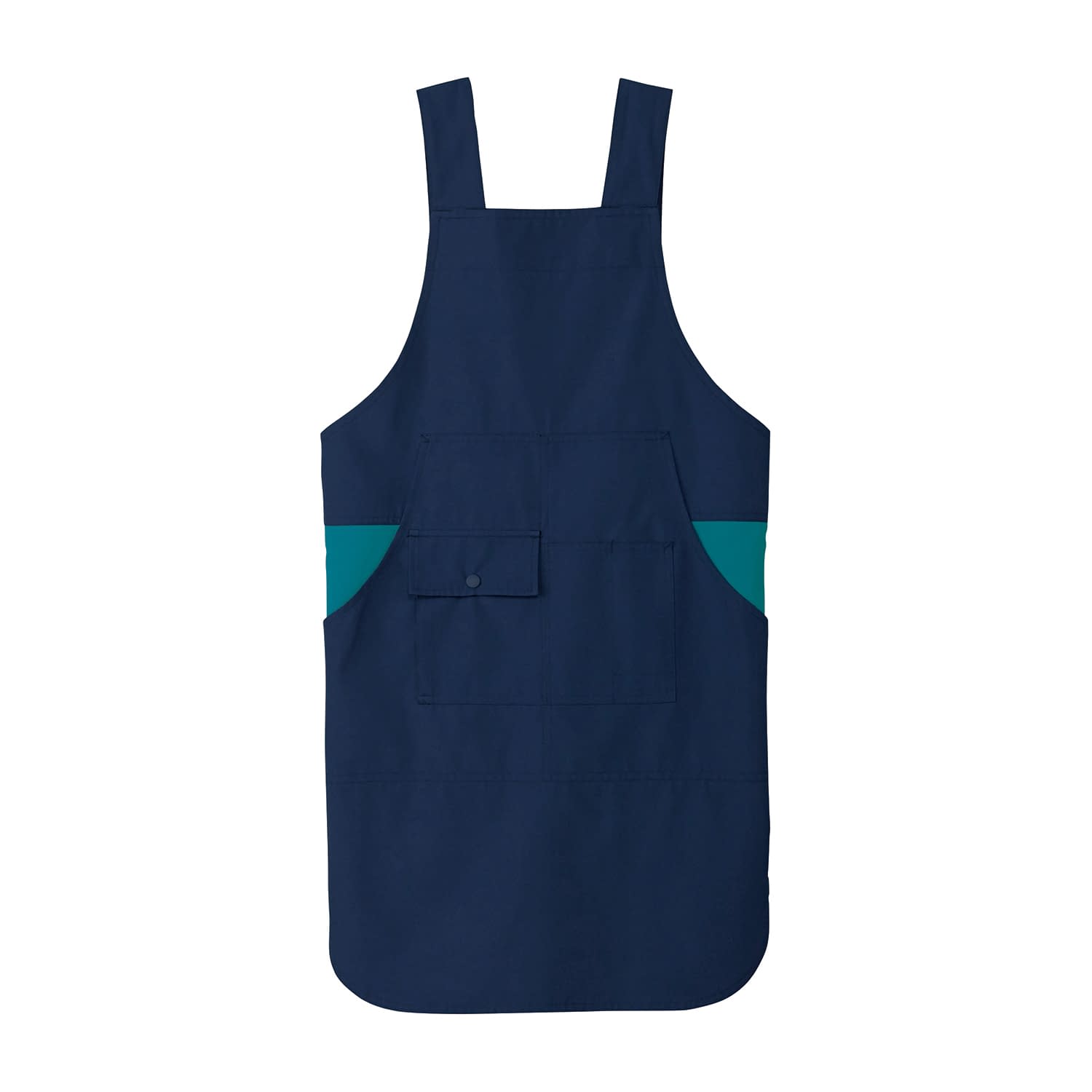 胸当てエプロン(H型) 介護ユニフォーム 25-6539-02 CARE＆MEDICAL TK7001-8(M)ネイビーXターコ