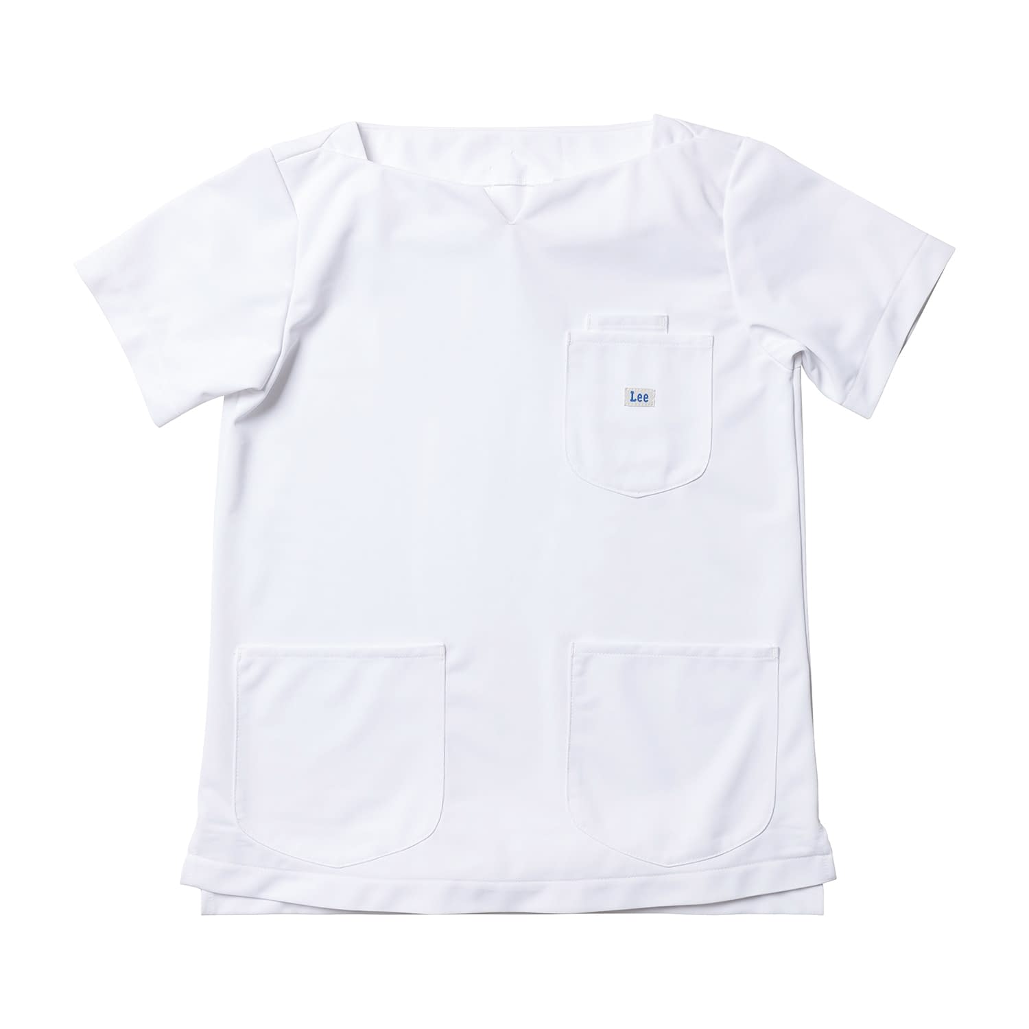 Leeレディススクラブ(キーネック) 診察衣 25-6505-13 Lee WORKWEAR LMS43001-15(M)ホワイト