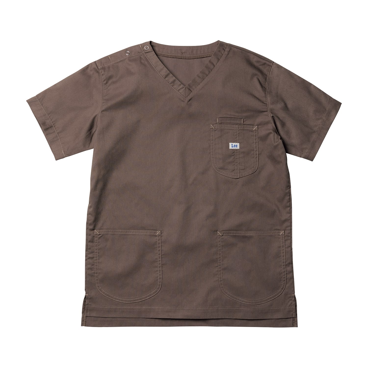 Leeユニセックススクラブ 診察衣 25-6504-11 Lee WORKWEAR LMS49001-5(S)ブラウン