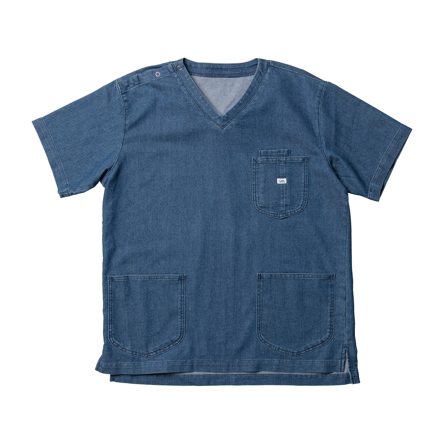 Leeユニセックススクラブ 診察衣 25-6504-23 Lee WORKWEAR LMS49002-28(XL)ブルー
