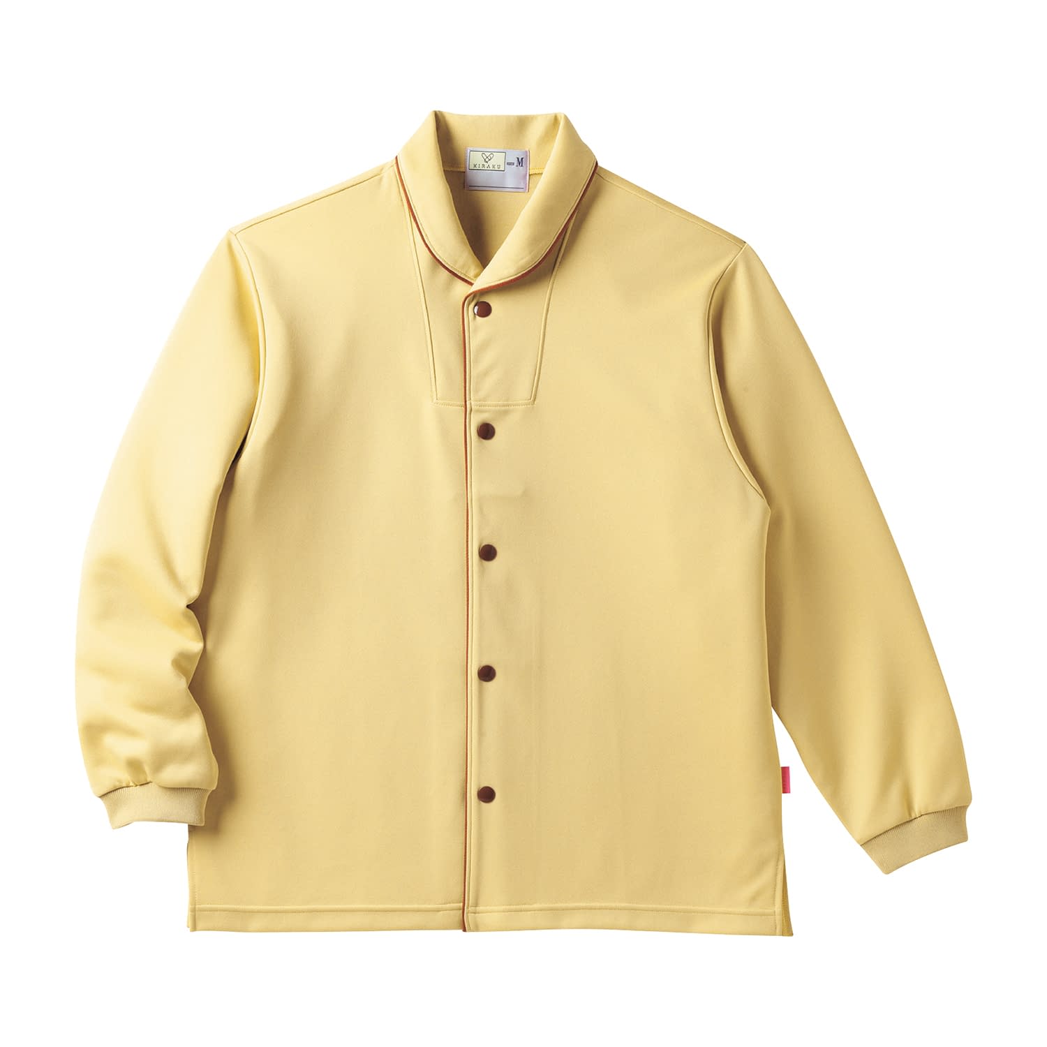 キラク 前開きシャツ 介護着 25-4724-0102 M キラク CR836-35(マスタード)