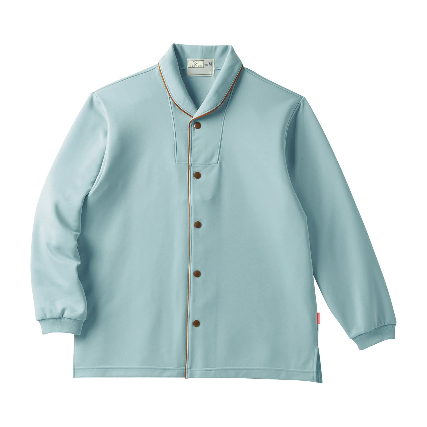 キラク 前開きシャツ 介護着 25-4724-0301 S キラク CR836-75(ブルー)