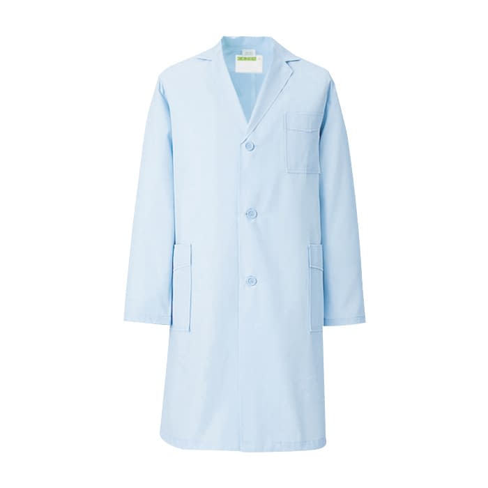 メンズ診察衣 長袖 23-7827-0101 S KAZEN 251-91(サックス)