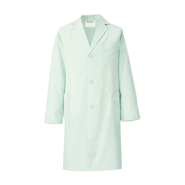 メンズ診察衣 長袖 23-7827-0202 M KAZEN 251-92(ミントグリーン)
