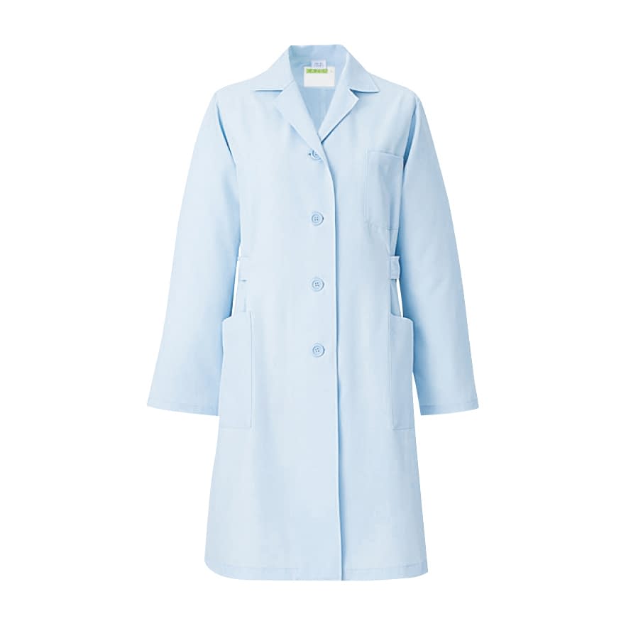 レディス診察衣 長袖 23-7828-0105 3L KAZEN 261-91(サックス)