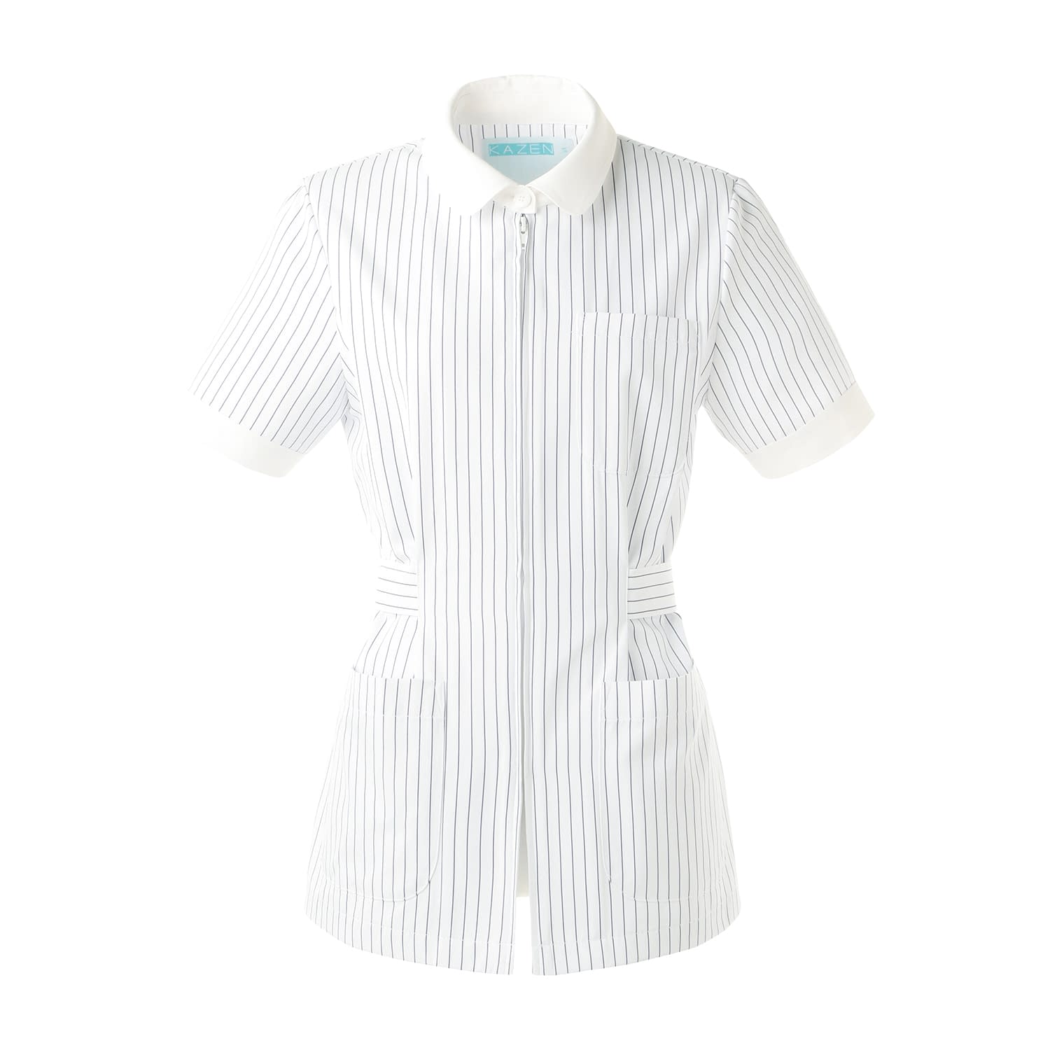 レディスジャケット半袖 25-6521-0004 LL KAZEN 149-91(ストライプ)