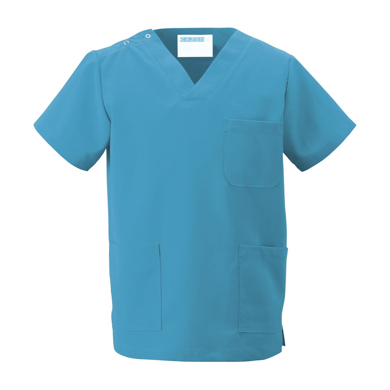 スクラブ(男女兼用) 23-5823-1207 4L KAZEN 133-83(ターコイズ)