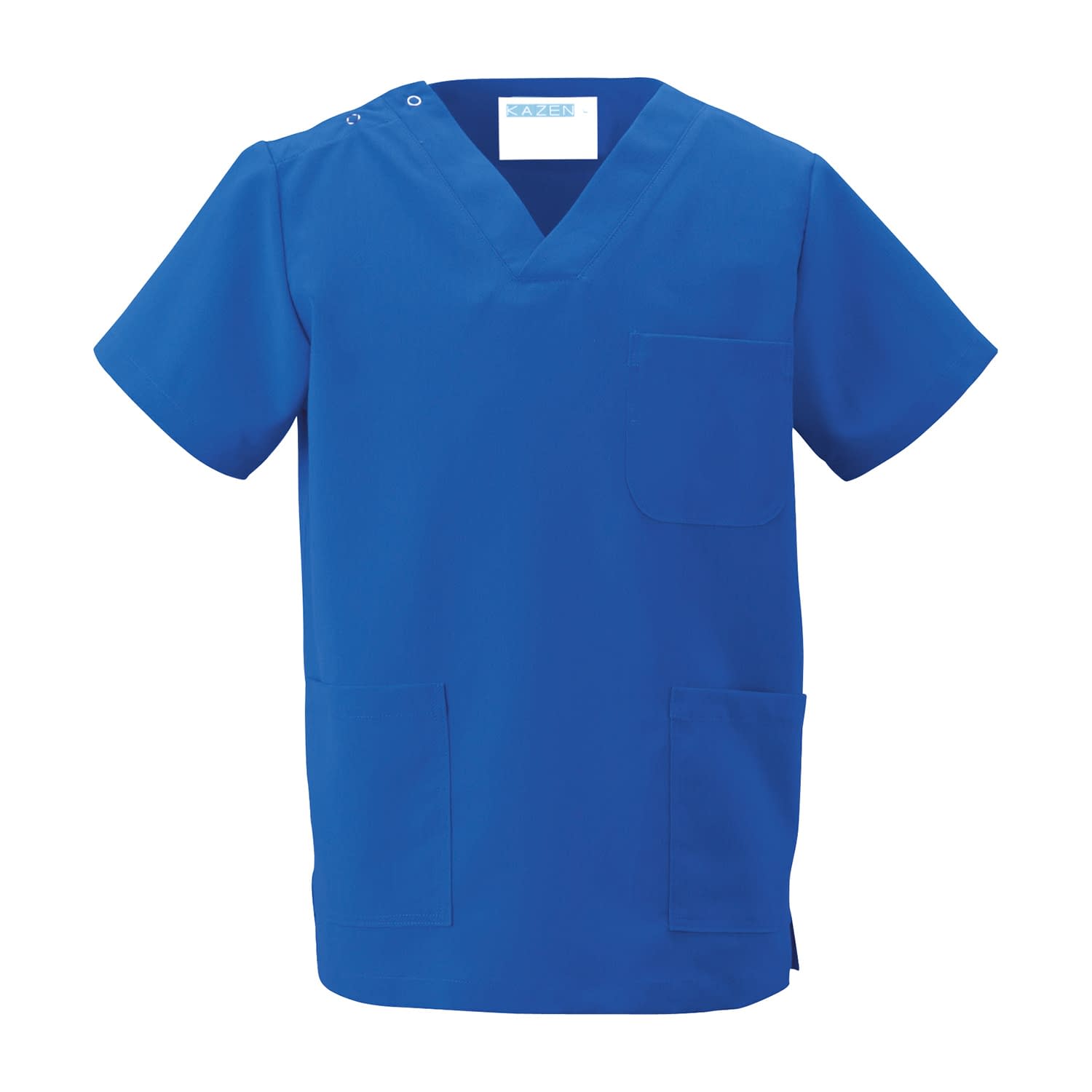 スクラブ(男女兼用) 23-5823-1407 4L KAZEN 133-85(ロイヤルブルー)