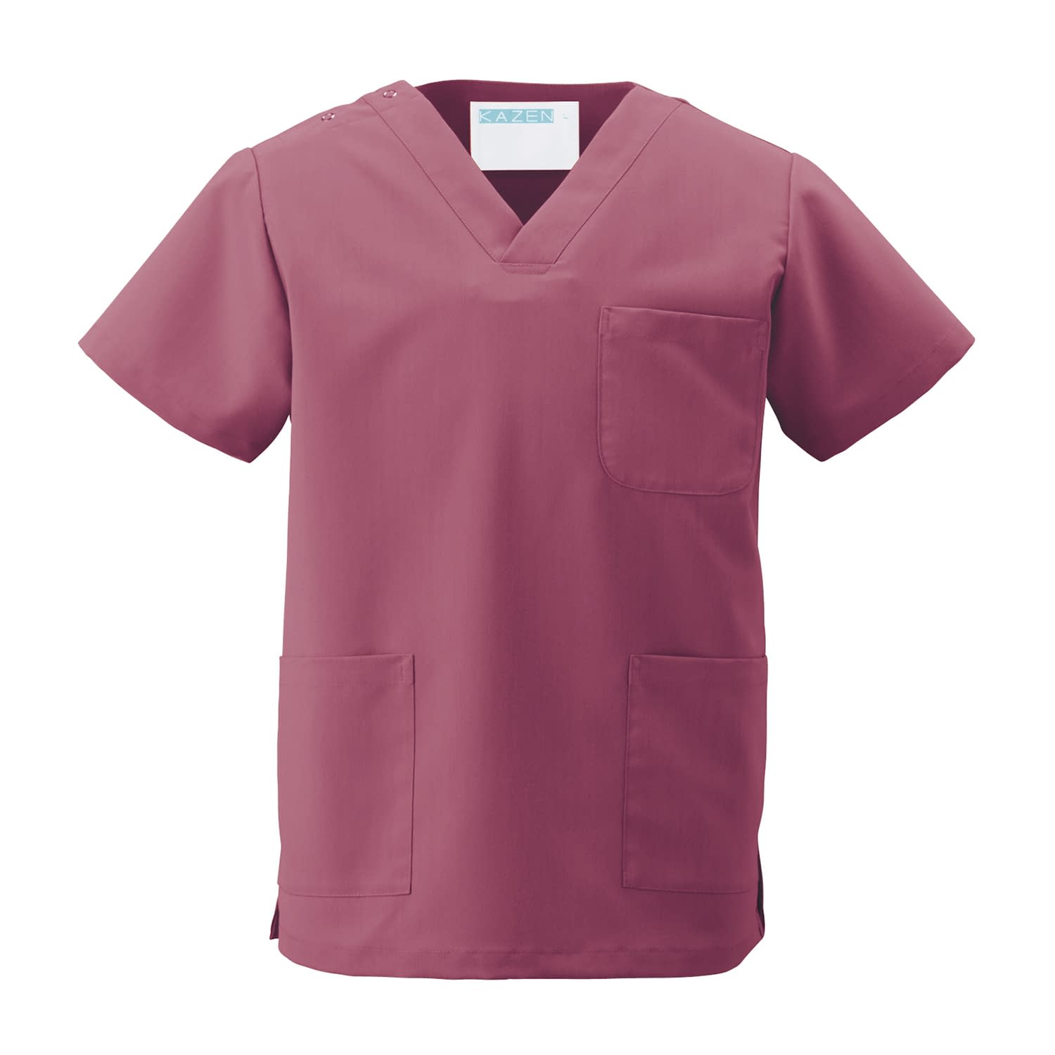 スクラブ(男女兼用) 23-5823-1504 L KAZEN 133-73(ワインレッド)