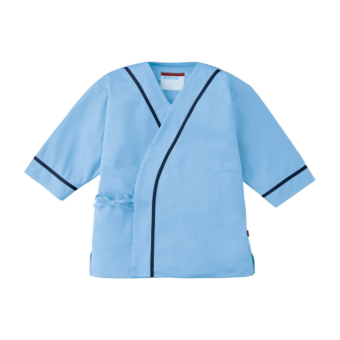 ニット検診衣・甚平型 24-9861-0001 S KAZEN 300-41(ブルーXネイビー)