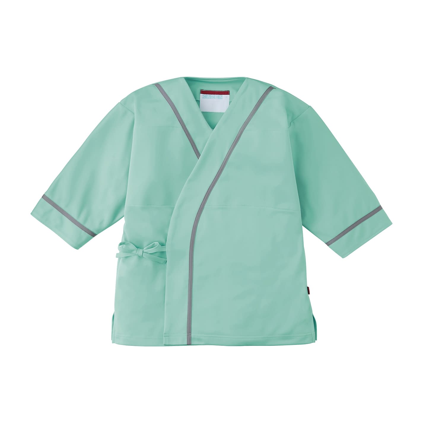 ニット検診衣・甚平型 24-9862-0004 LL KAZEN 300-42(ミントXグレー)