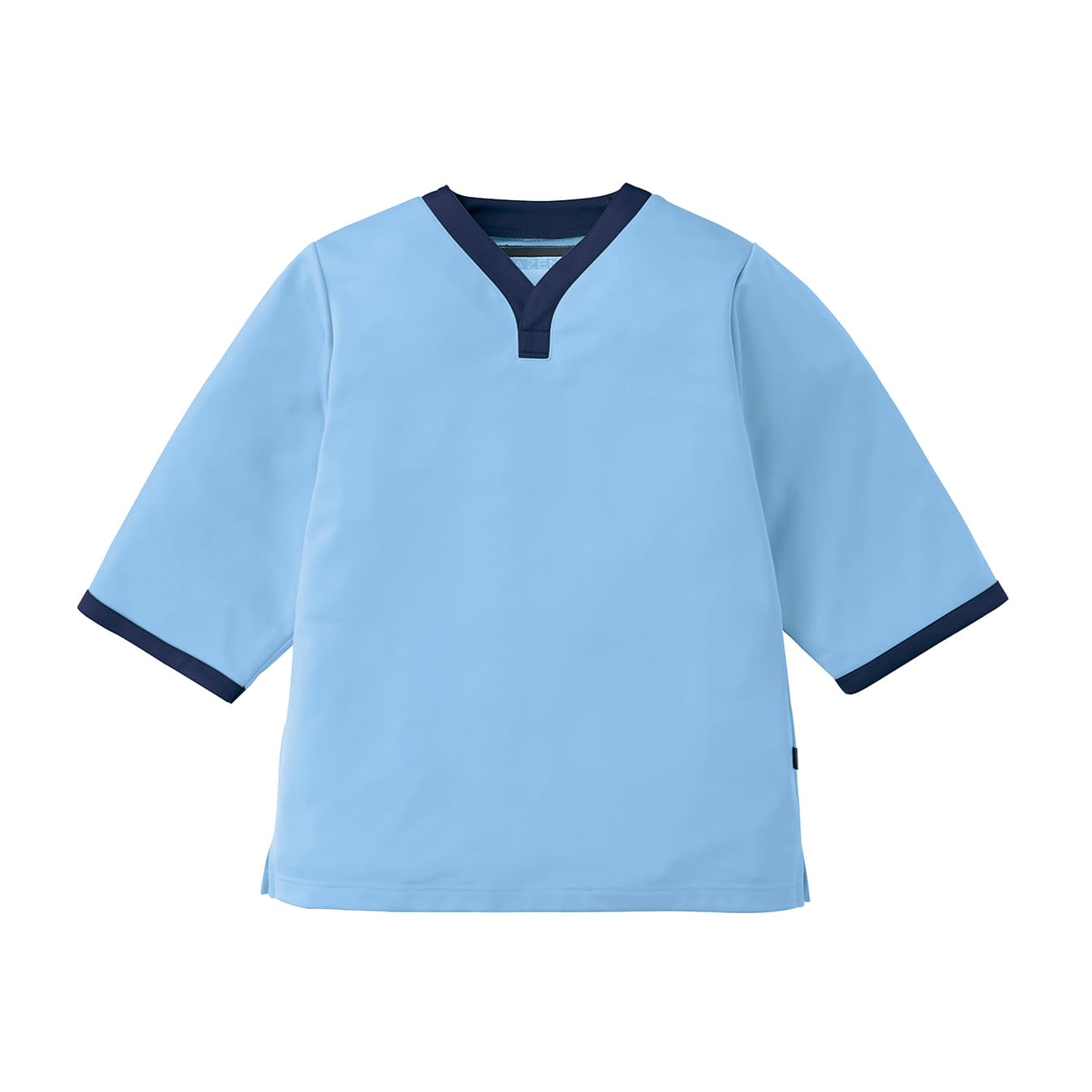 ニット検診衣上衣 24-9864-0001 S KAZEN 301-41(ブルーXネイビー)