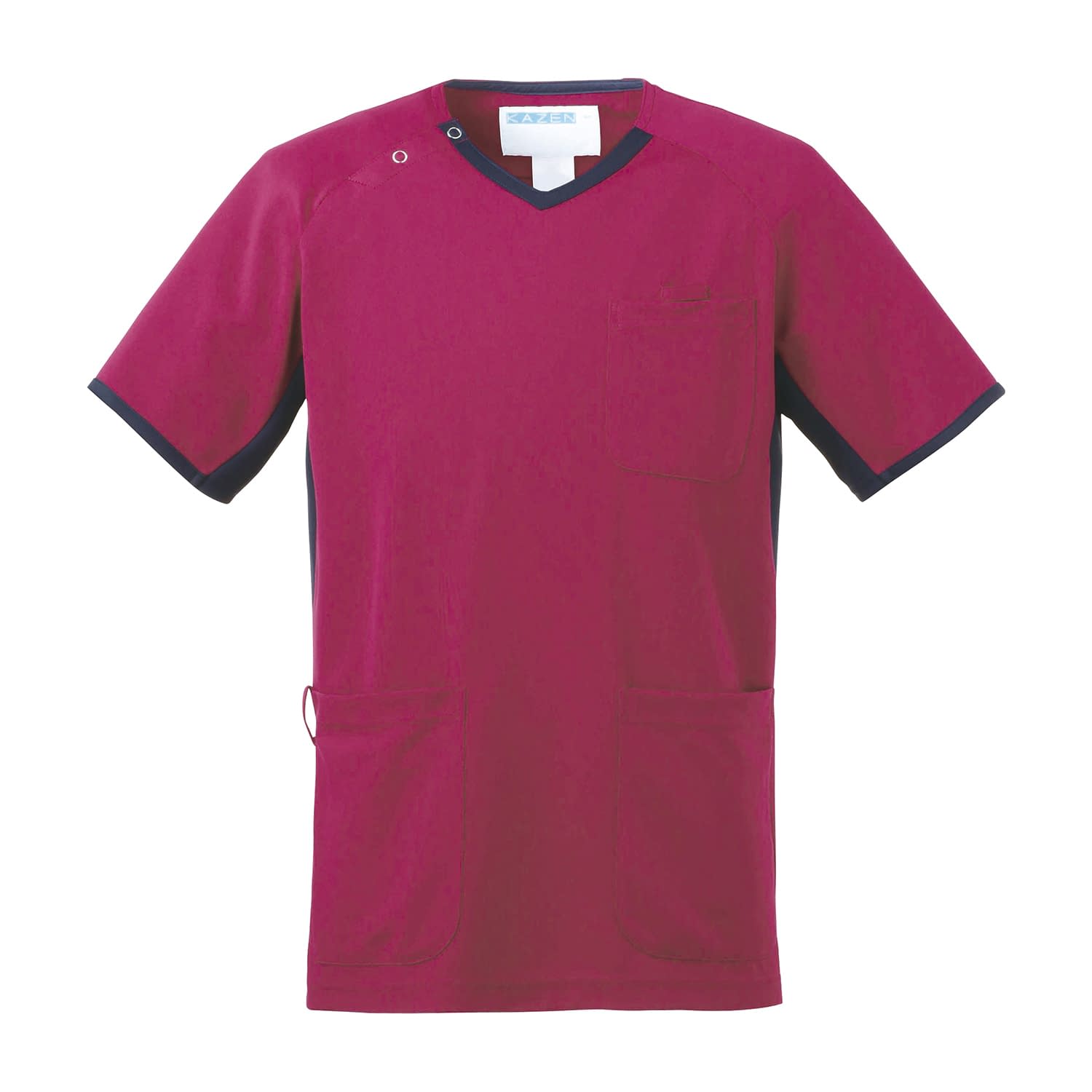 スクラブ(男女兼用) 25-2422-0201 SS KAZEN 983-45(プラムXネイビー)