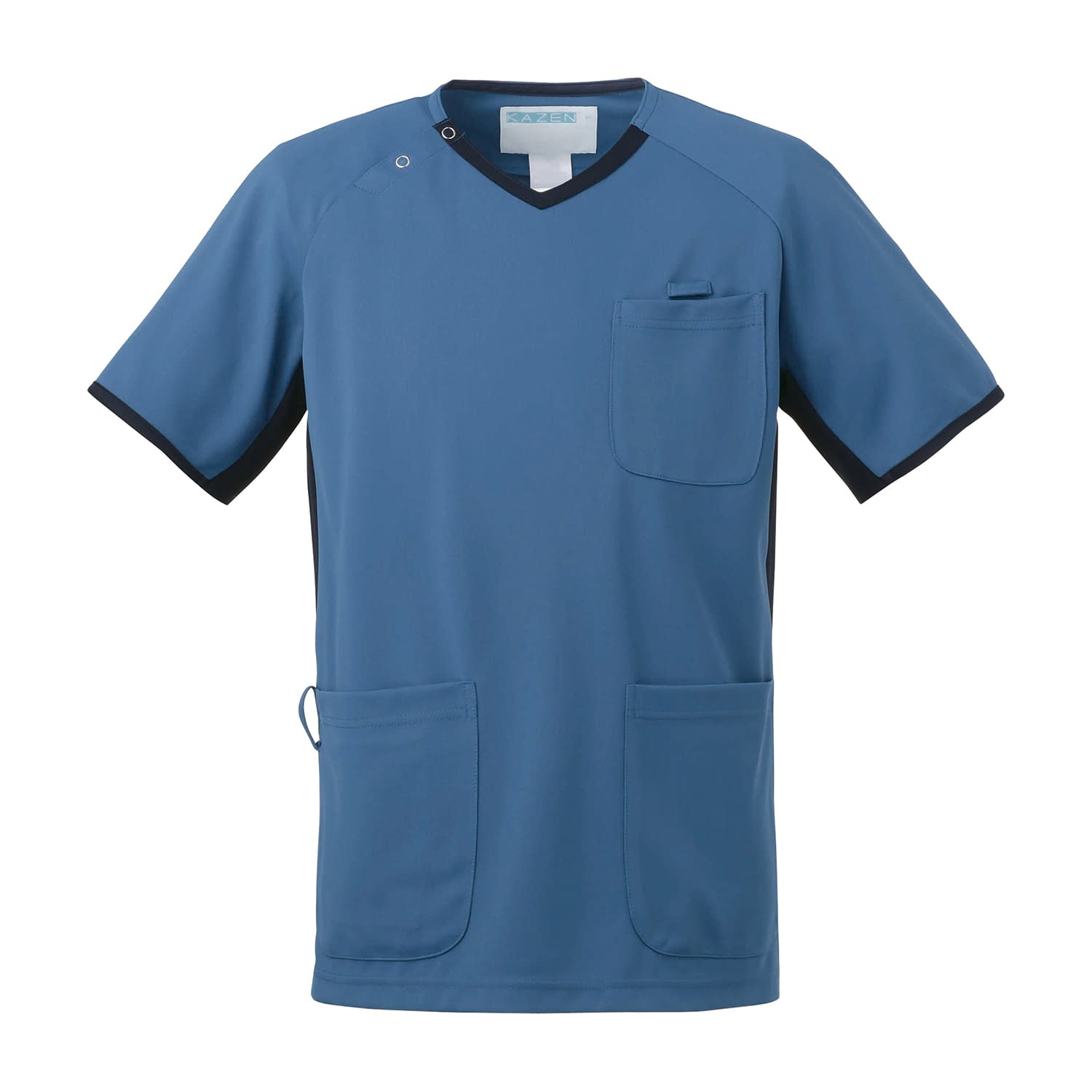 スクラブ(男女兼用) 25-2422-0306 3L KAZEN 983-41(ブルーXネイビー)