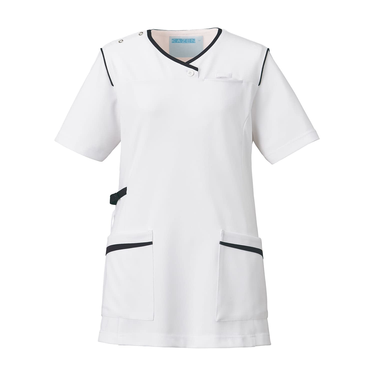 レディススクラブ 24-8122-0105 3L KAZEN 992-18(ホワイトXネイビー)