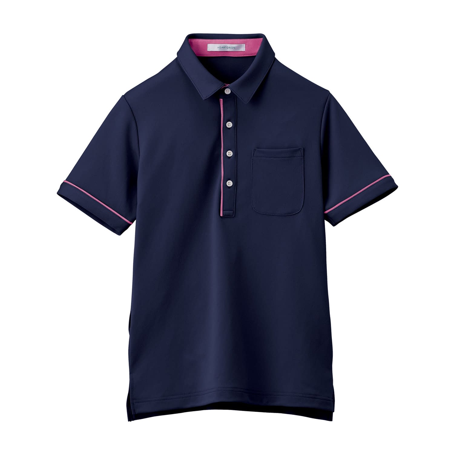 半袖ポロシャツ(男女兼用) 介護ユニフォーム 24-8151-0001 SS HEART GREEN HSP003-2(スターリーナイト)