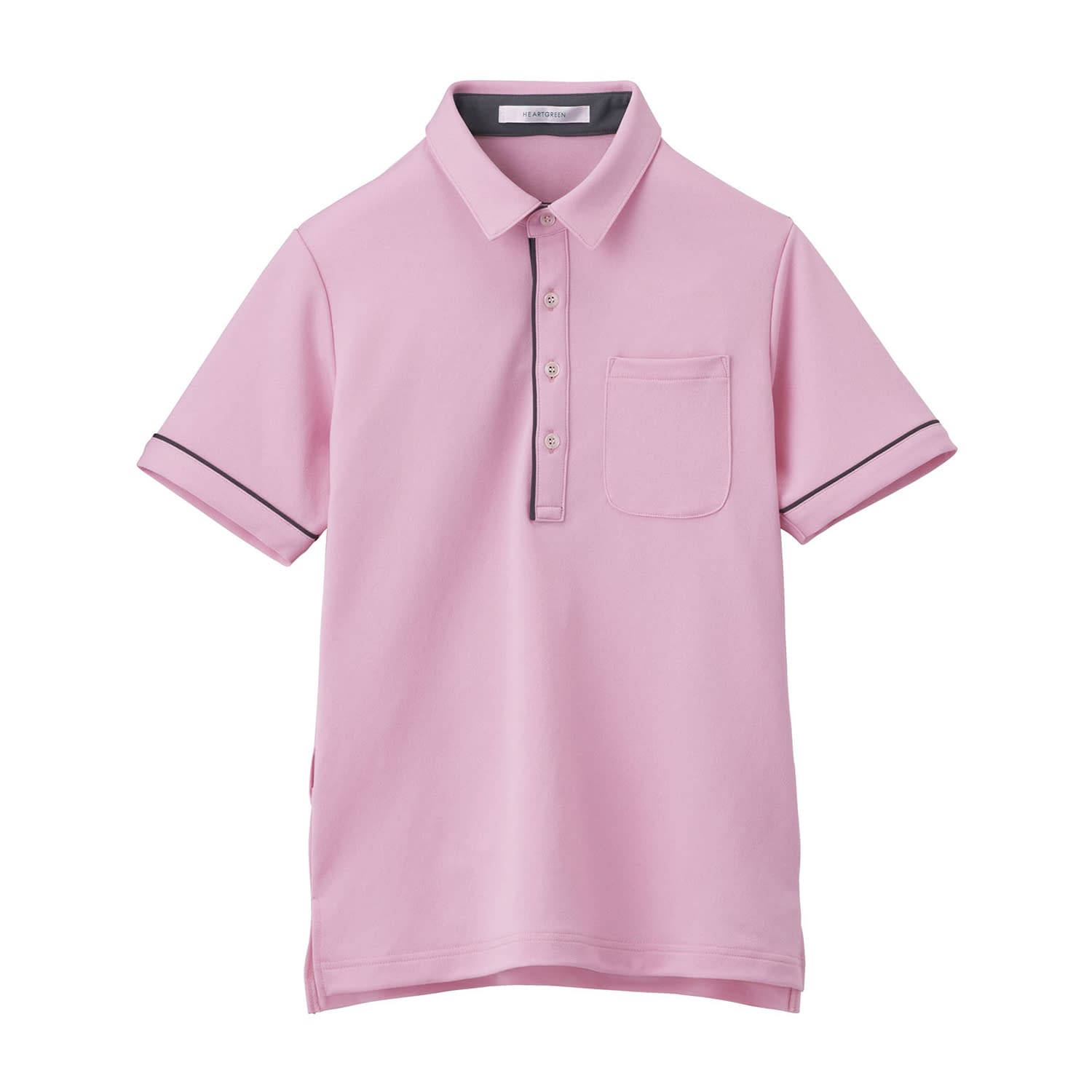 半袖ポロシャツ(男女兼用) 介護ユニフォーム 24-8151-0306 3L HEART GREEN HSP003-9(ブロッサムピンク)