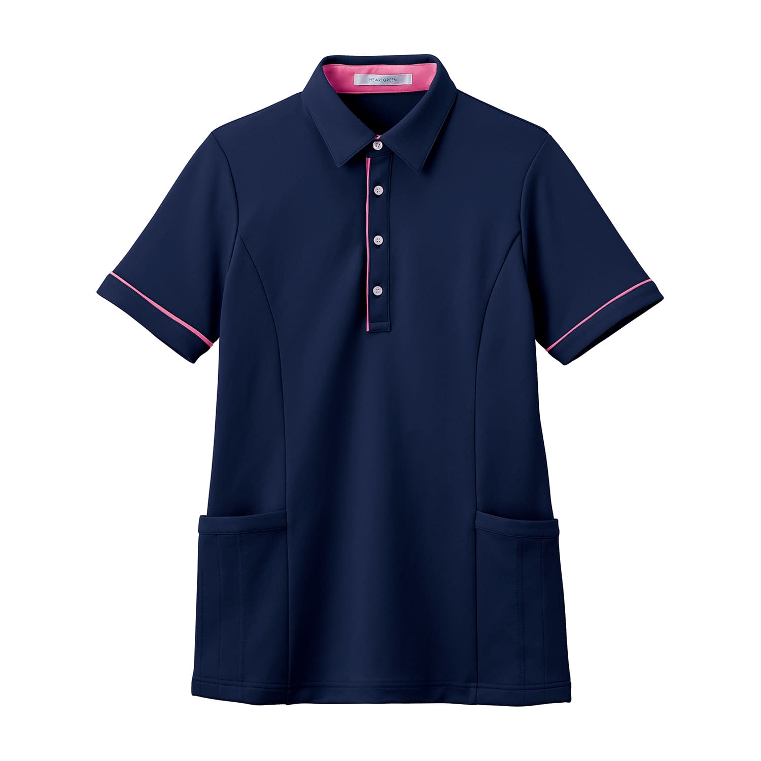 半袖ロングポロシャツ(男女兼用) ケアウェア 25-2429-0006 3L HEART GREEN HSP004-2(スターリーナイト)