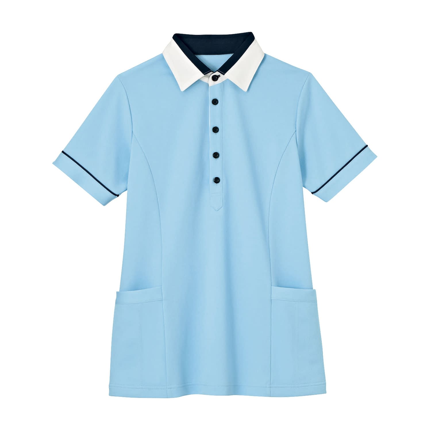 半袖プルオーバー(男女兼用) 介護ユニフォーム 24-8152-0301 SS HEART GREEN HM2449-6(ソラ)