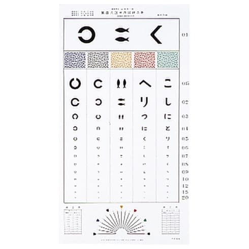 視力表 山地氏ひらがな(3m) 02-3890-03 はんだや HP-1225