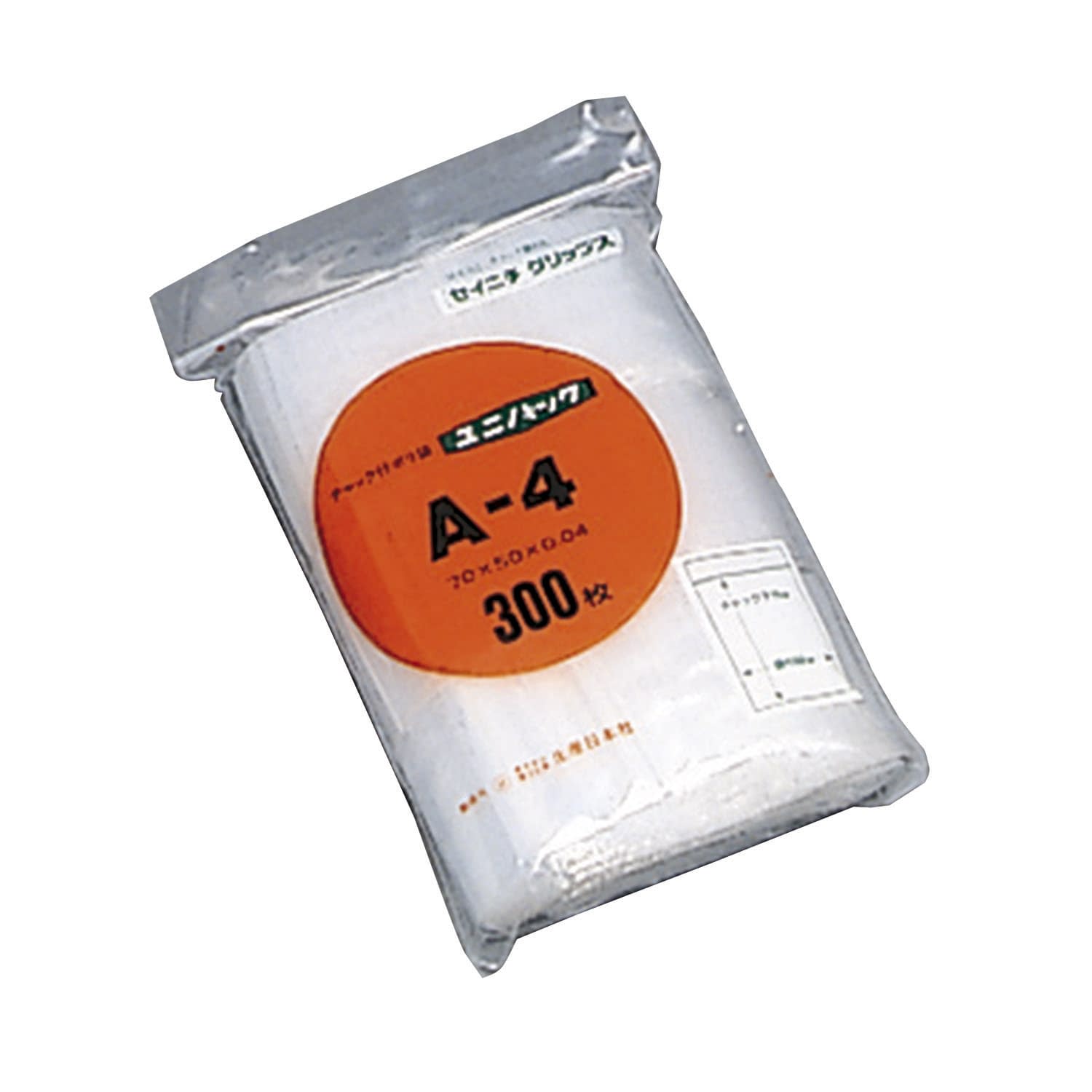 ユニパック A-4(70X50MM)300マイ チャック付ポリ袋 08-3010-01 生産