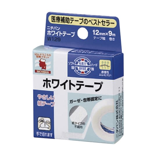 ニチバン ホワイトテープ 24-4617-00 ニチバン W129(12X9M)