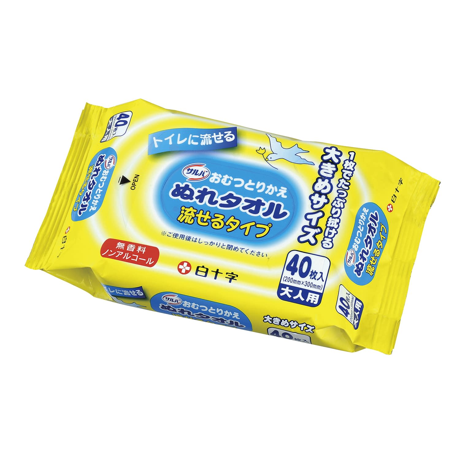 サルバおむつとりかえぬれタオル 20-6116-00 白十字 45084(ナガセルタイプ40マイイ