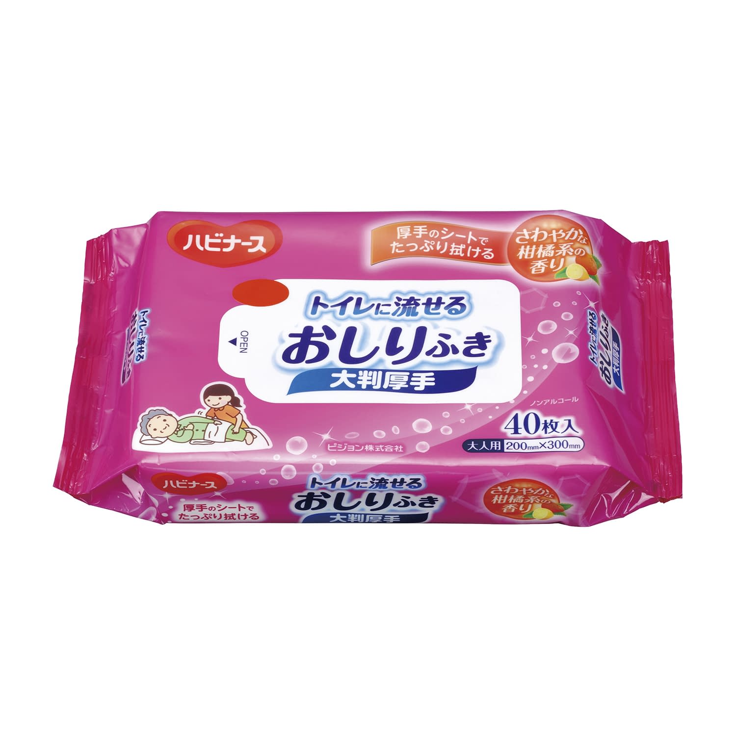 トイレに流せるおしりふき 大判厚手 07-4721-01 ピジョン 1005634(40マイイリ)