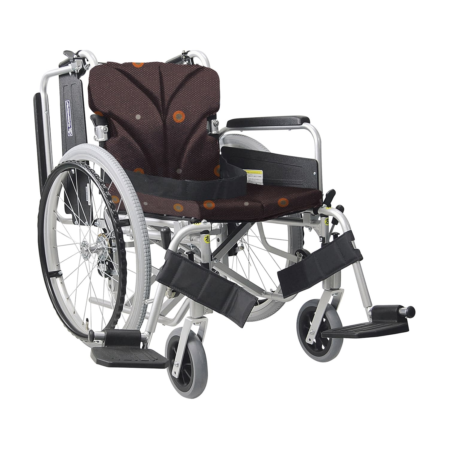 車いす(自走用・アルミ製)背折れ式 車椅子 23-7110-0109 ドットブラウンNo.100 カワムラサイクル KA822-40B-M