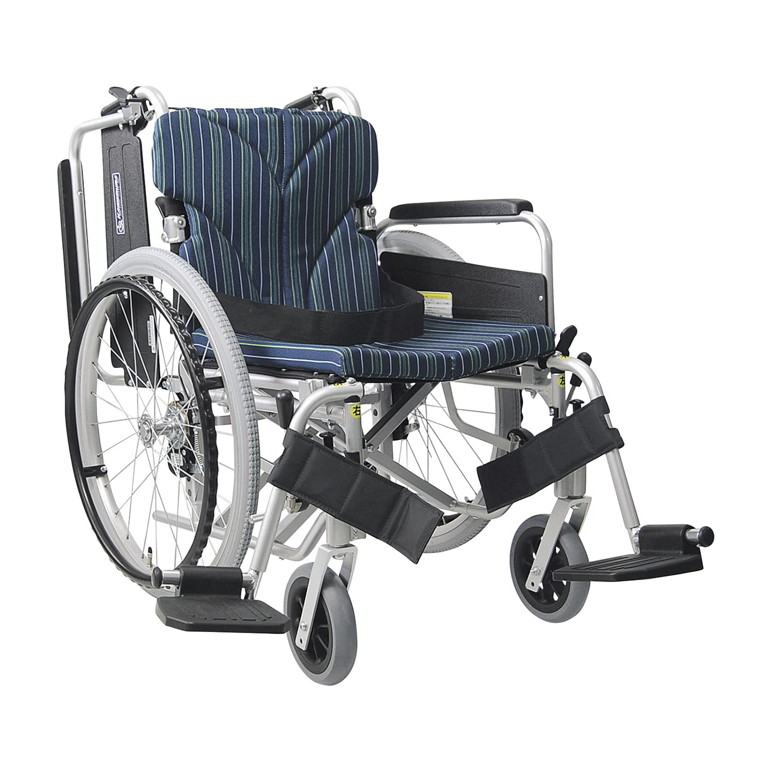 車いす(自走用・アルミ製)背折れ式 車椅子 23-7110-0110 ピーコックブルーNo.102 カワムラサイクル KA822-40B-M