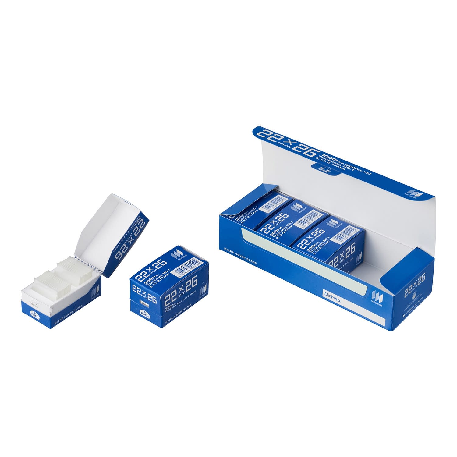 角カバーグラス No．1(22X26 23-5025-07 松浪硝子工業 C022261(200マイX5ハコ)