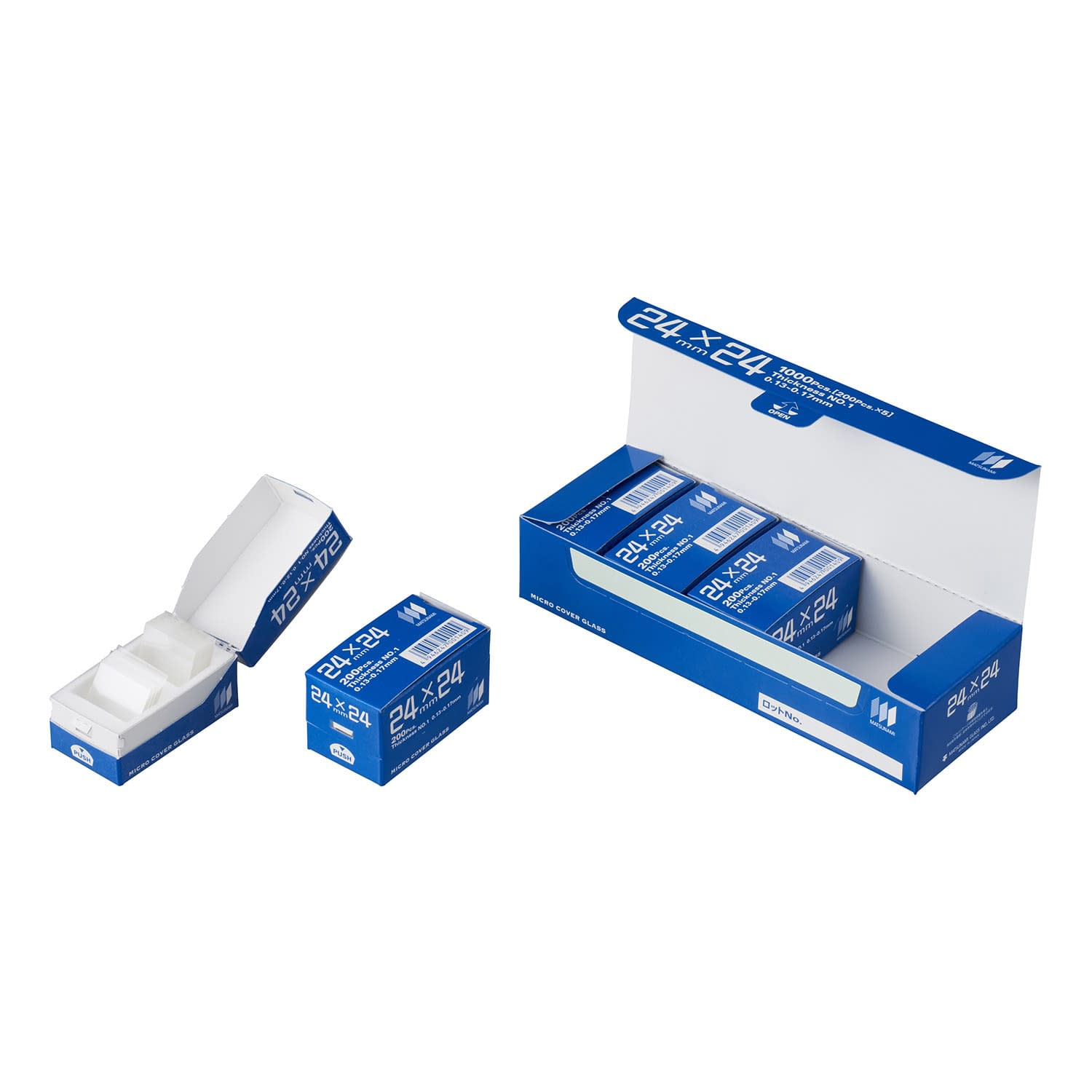 角カバーグラス No．1(24X24 23-5025-10 松浪硝子工業 C024241(200マイX5ハコ)