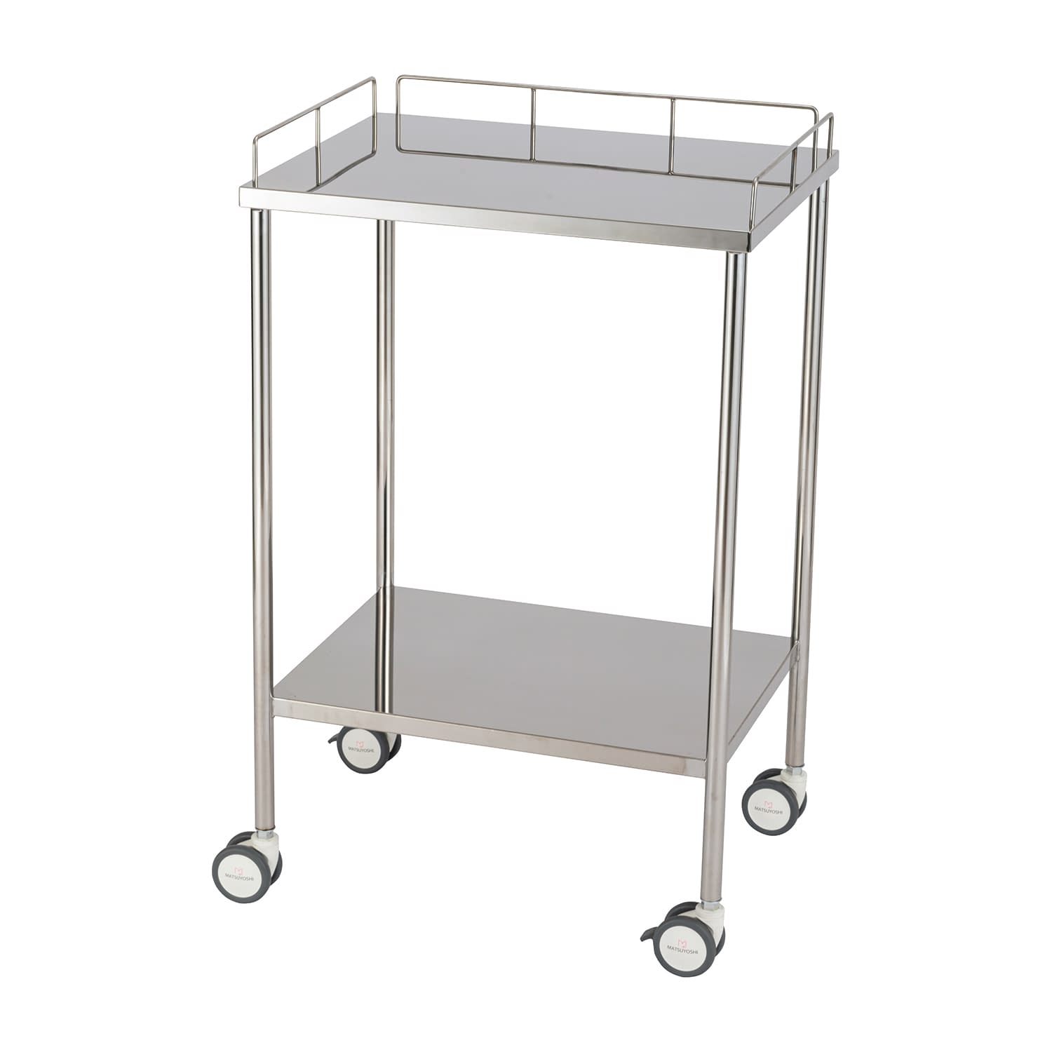 マツヨシサイレントカート(ハイタイプ 手摺付 回診車 25-5575-00 MATSUYOSHI SWG-AH01(600X450X950