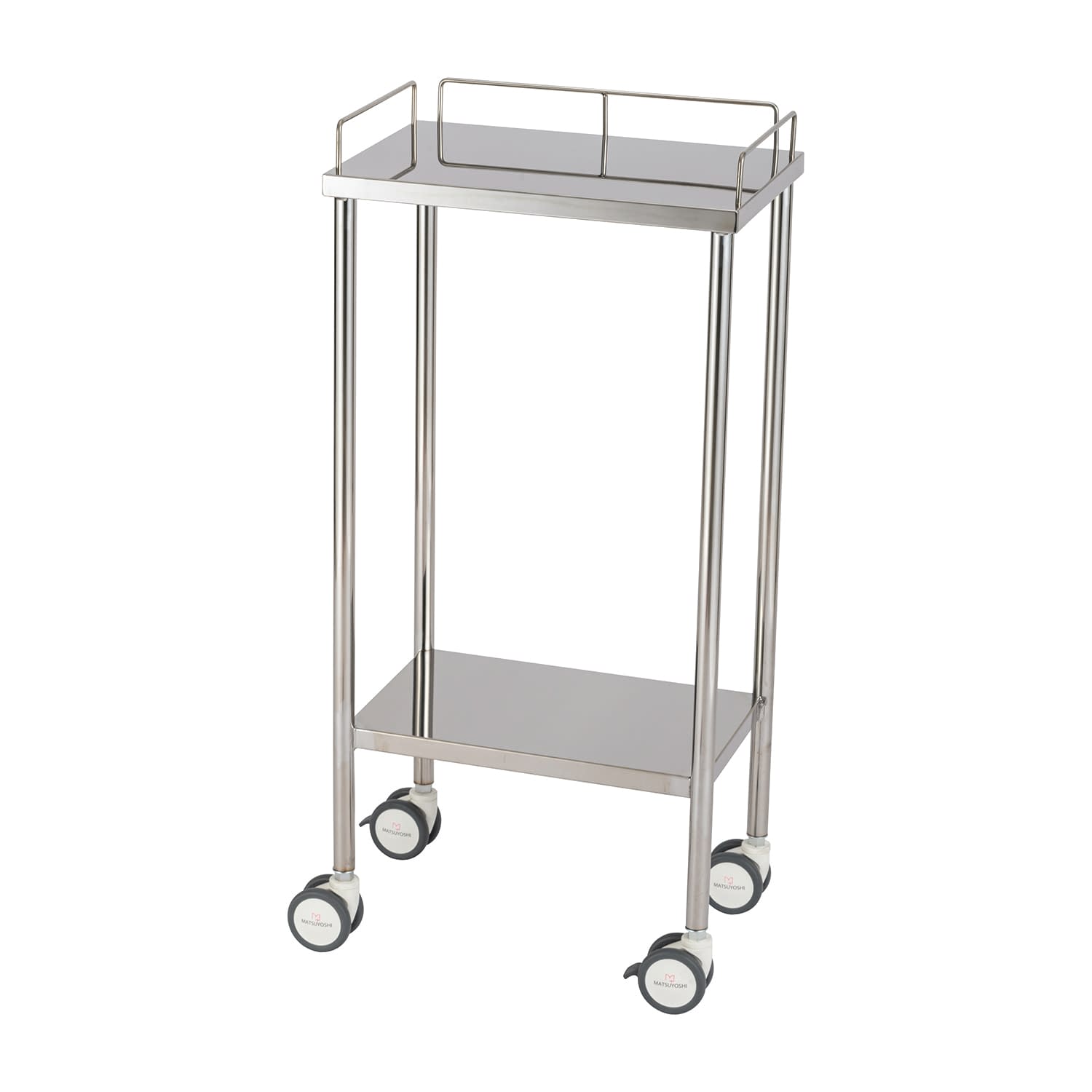 マツヨシサイレントカート(ハイタイプ 手摺付 回診車 25-5575-03 MATSUYOSHI SWG-AH05(450X300X950