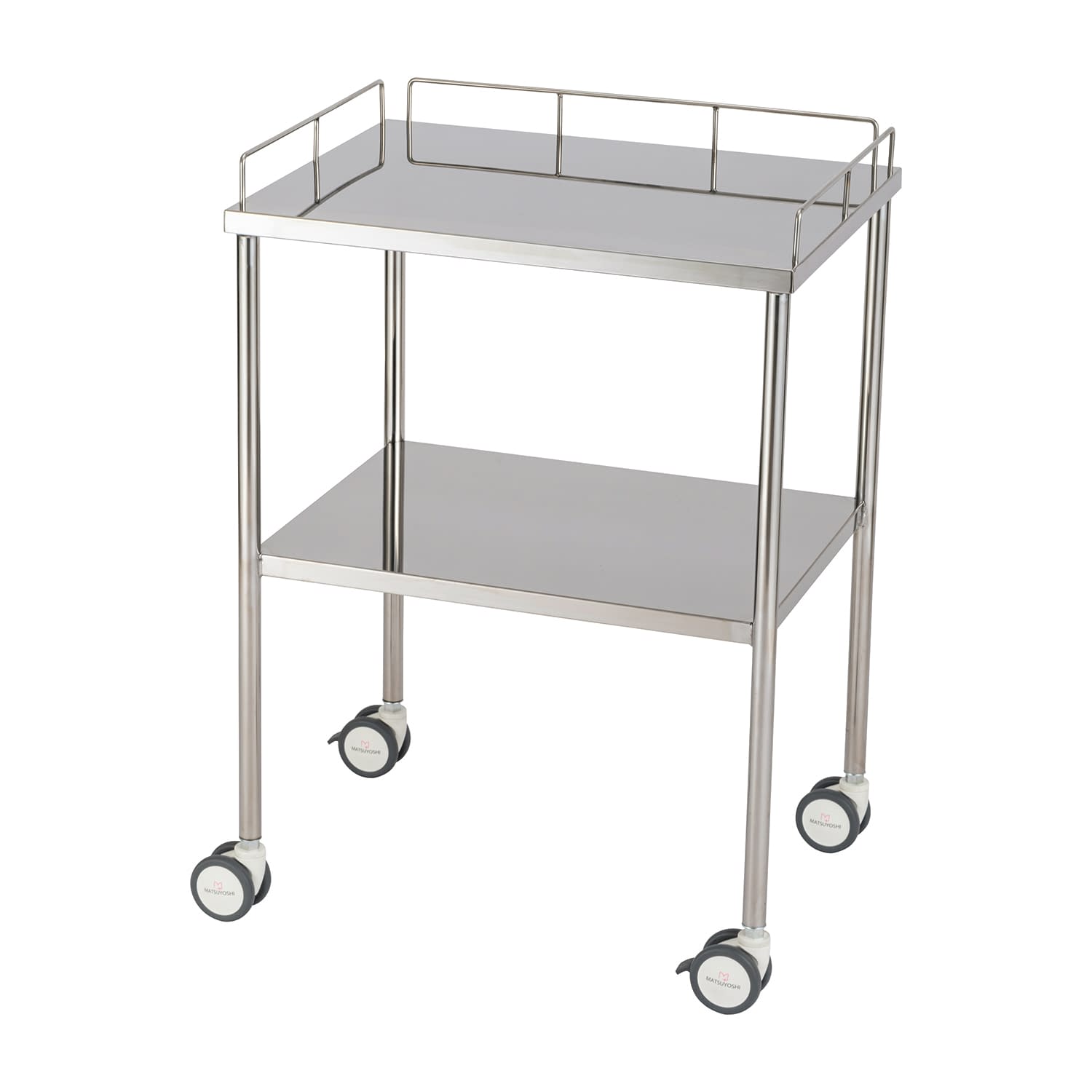 マツヨシサイレントカート(FL400 手摺付 回診車 25-5577-00 MATSUYOSHI SWG-FL01(600X450X850