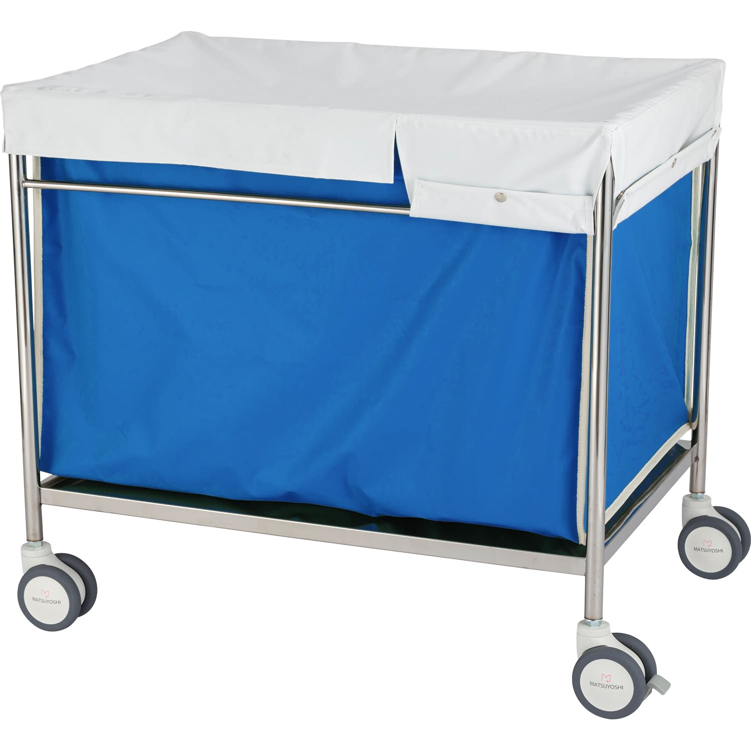 マツヨシ 蓋付きランドリーカートL L 25-5578-0002 ブルー MATSUYOSHI MY-WC04L(886X586X805