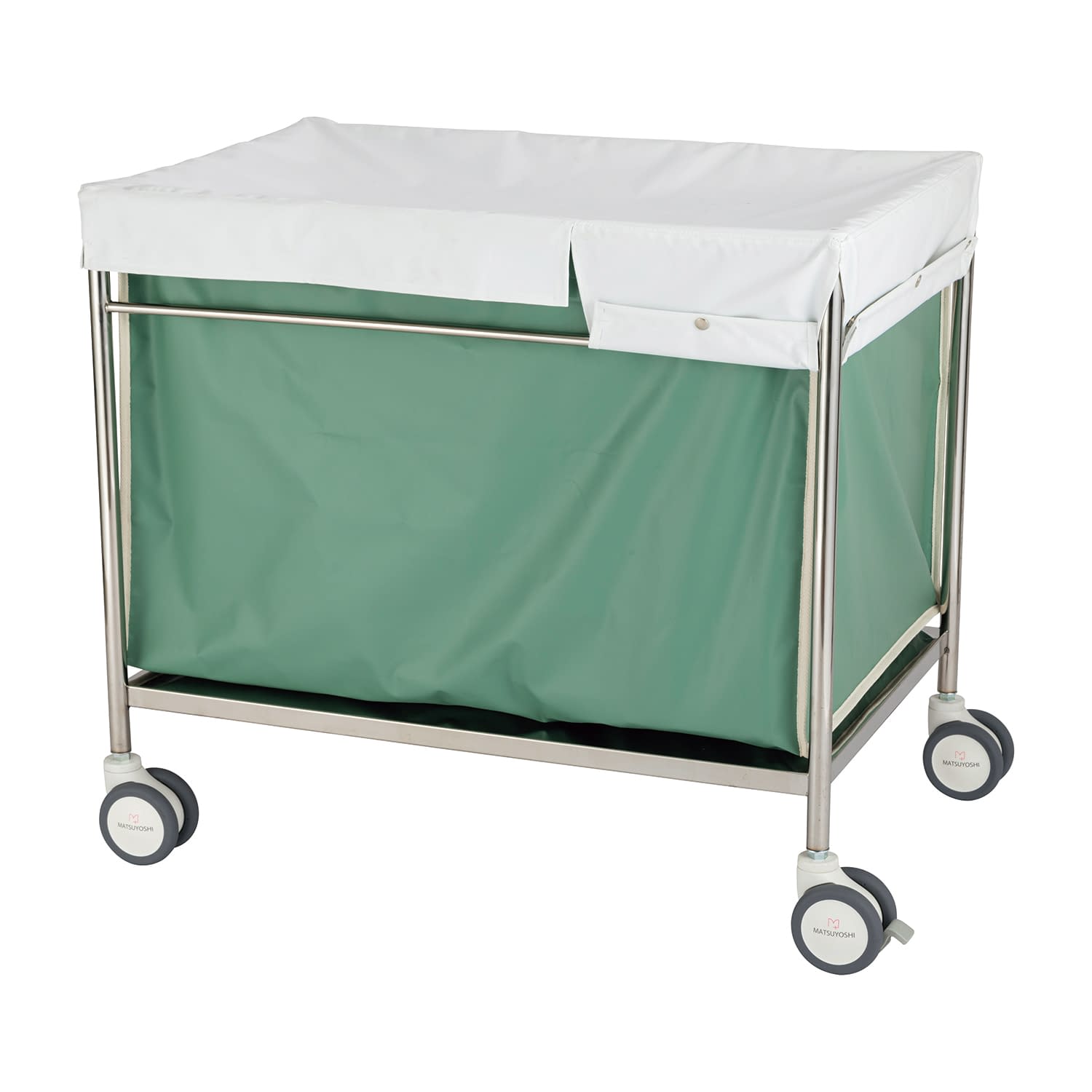 マツヨシ 蓋付きランドリーカートL L 25-5578-0003 グリーン MATSUYOSHI MY-WC04L(886X586X805