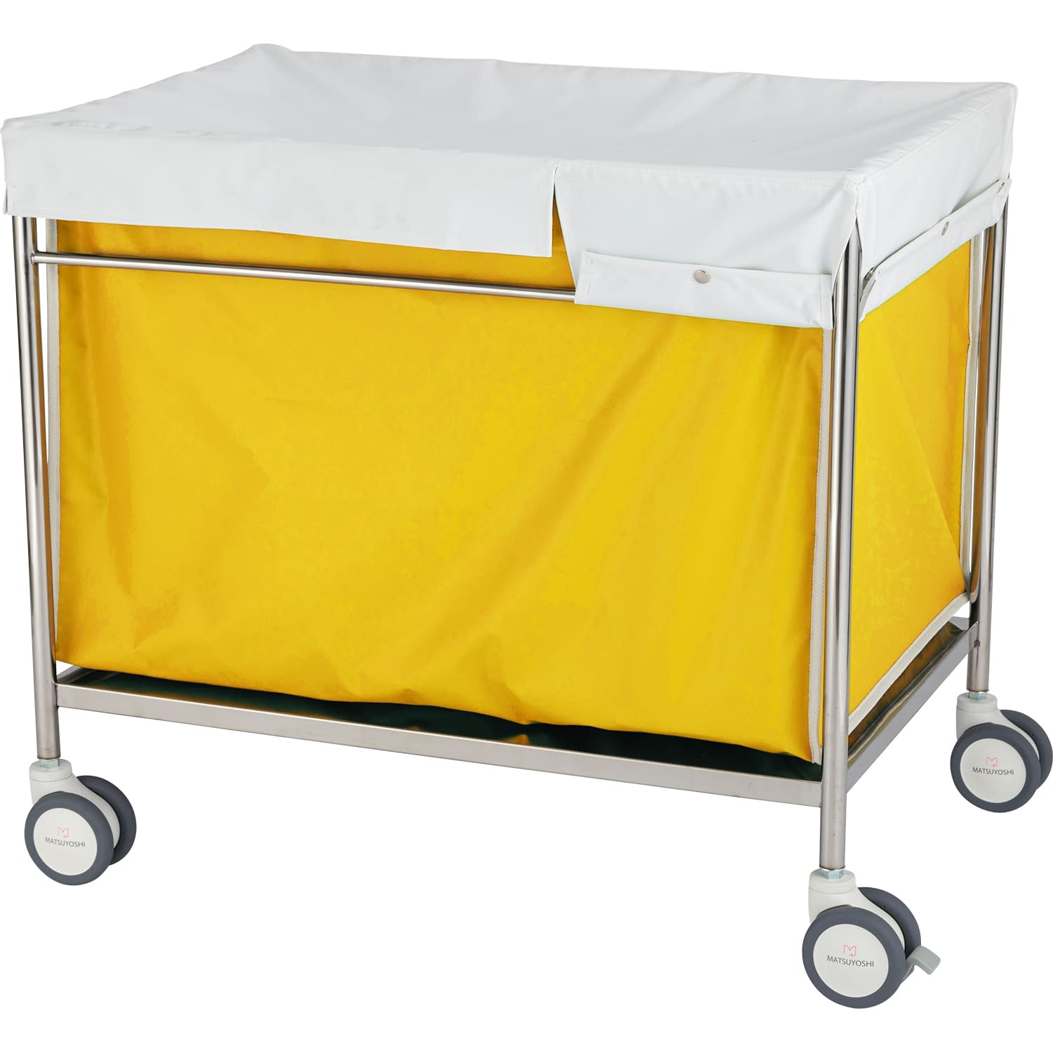 マツヨシ 蓋付きランドリーカートL L 25-5578-0004 イエロー MATSUYOSHI MY-WC04L(886X586X805