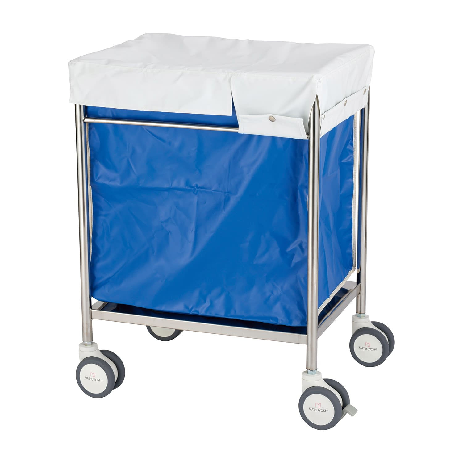 マツヨシ 蓋付きランドリーカートS S 25-5578-0102 ブルー MATSUYOSHI MY-WC04S(586X436X805