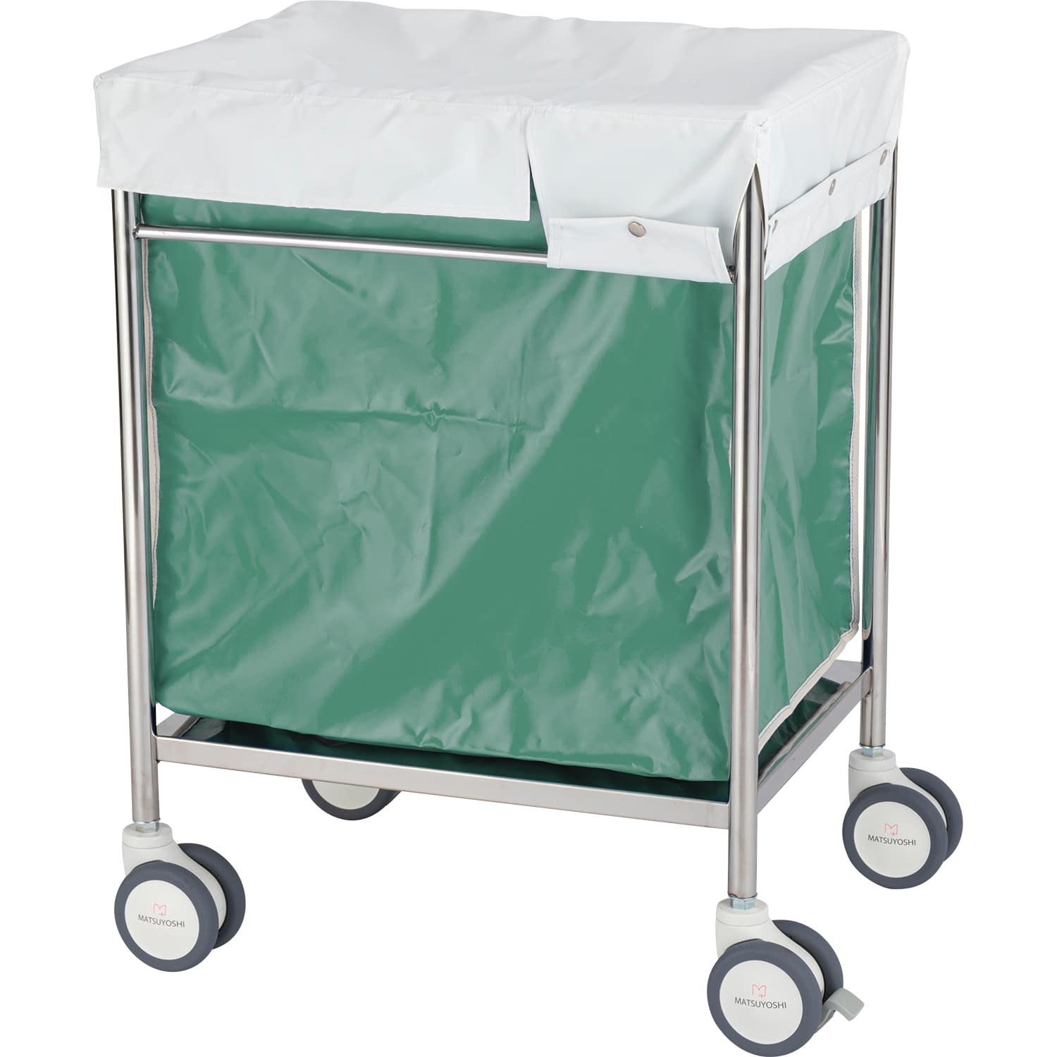マツヨシ 蓋付きランドリーカートS S 25-5578-0103 グリーン MATSUYOSHI MY-WC04S(586X436X805