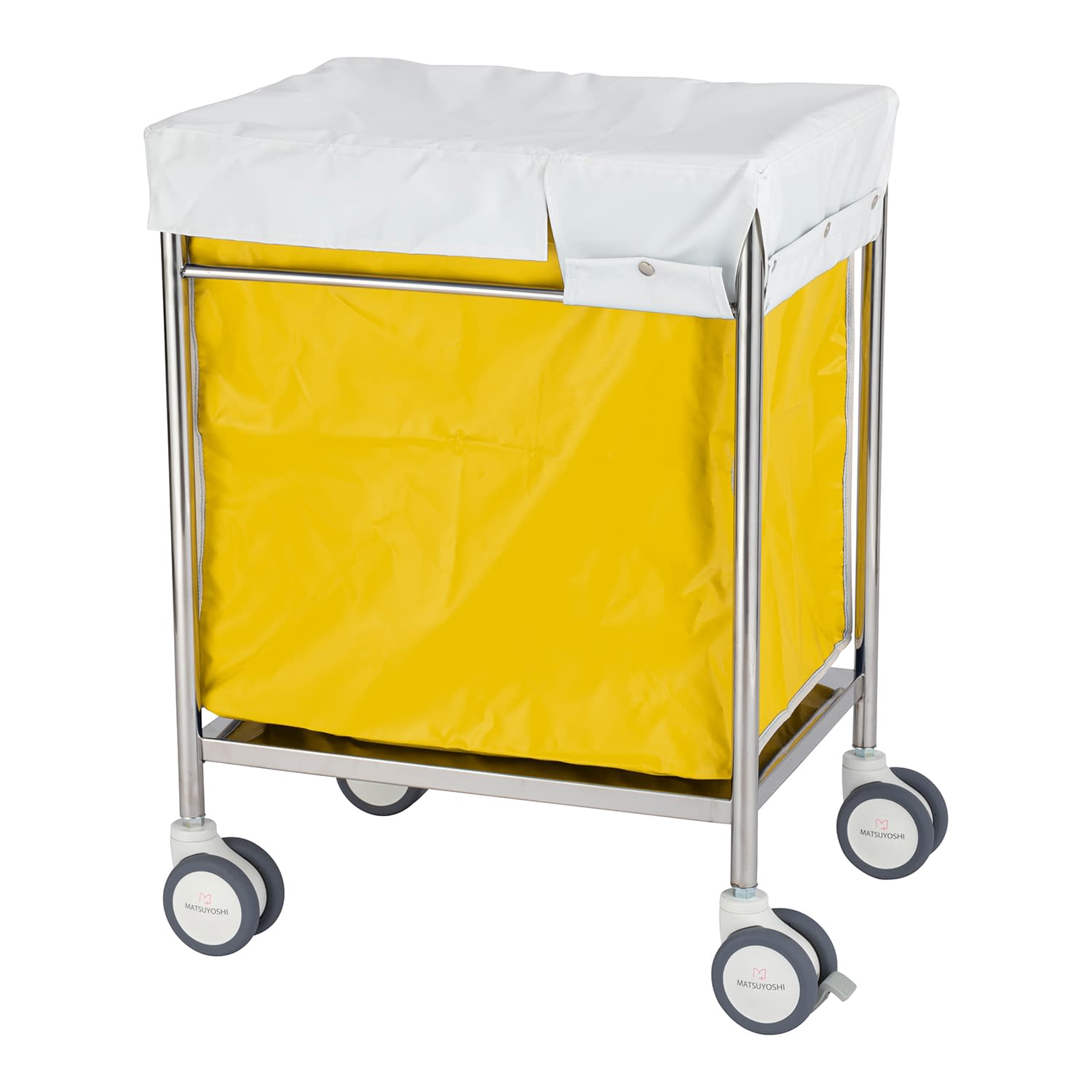 マツヨシ 蓋付きランドリーカートS S 25-5578-0104 イエロー MATSUYOSHI MY-WC04S(586X436X805