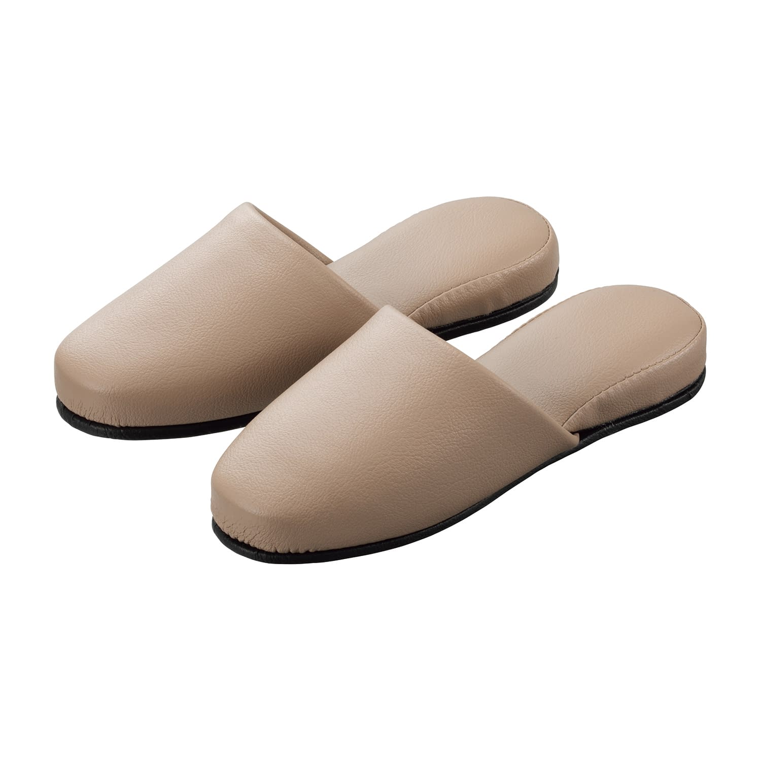 マツヨシ スリッパ(抗菌・レザー調) 抗菌スリッパ 25-4071-0103 ベージュ MATSUYOSHI