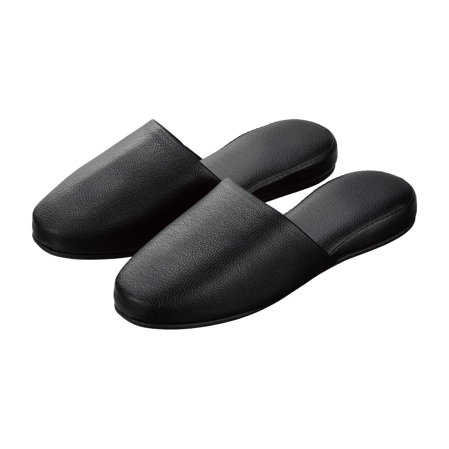 マツヨシ名入れスリッパ(抗菌・レザー 抗菌スリッパ 25-4071-0202 ブラック MATSUYOSHI