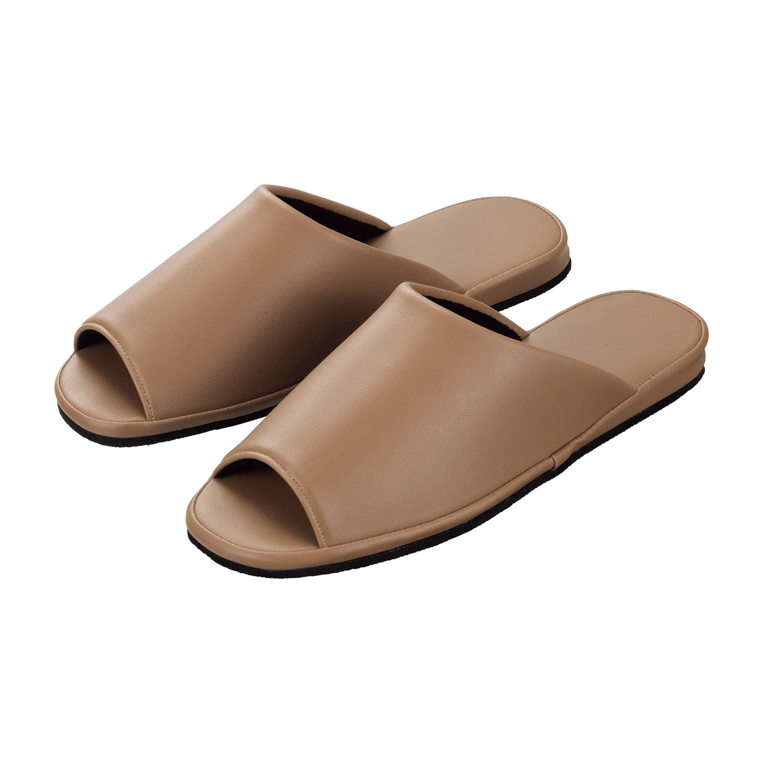 マツヨシ名入れスリッパ(抗菌・前開き 抗菌スリッパ 25-4072-0102 キャメル MATSUYOSHI