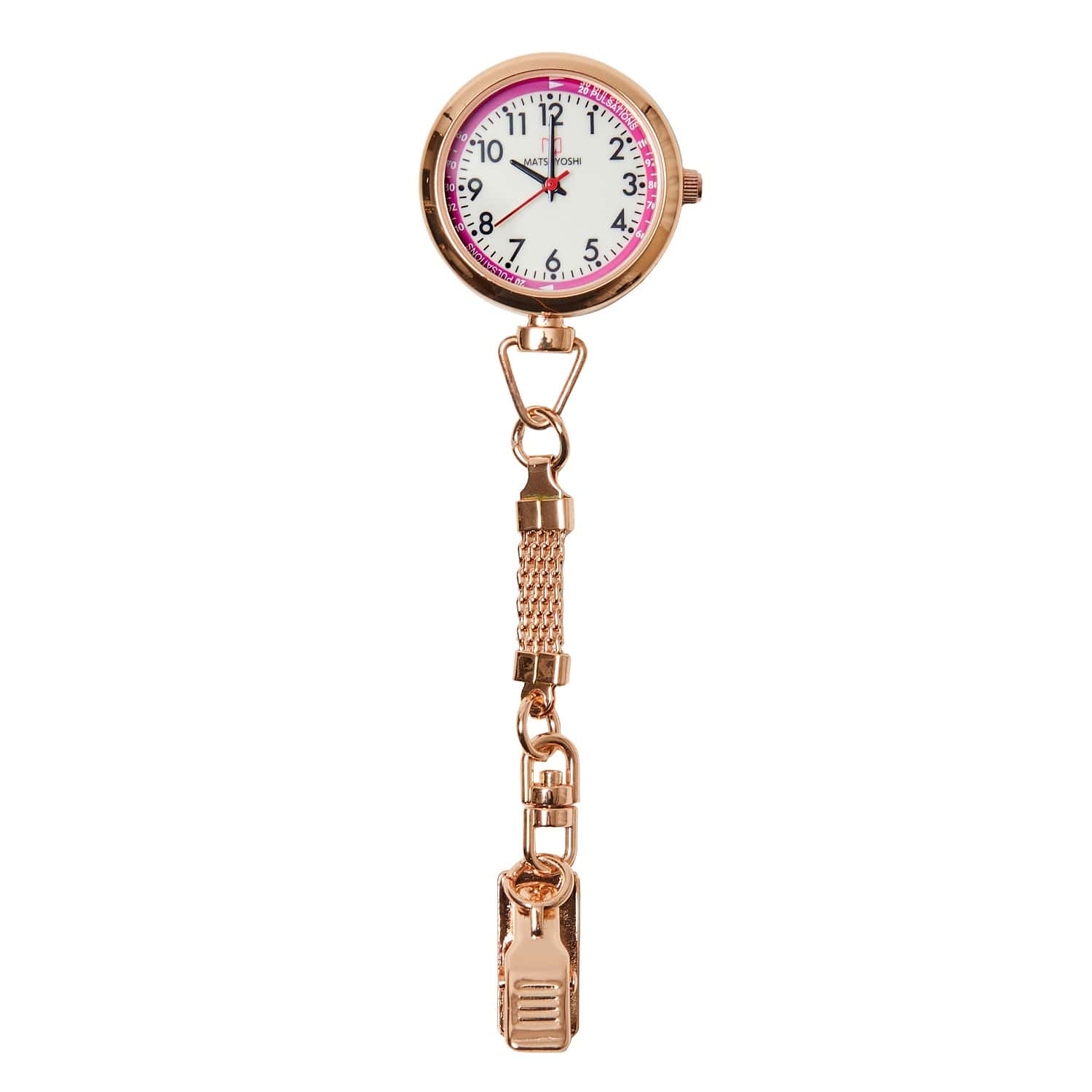 マツヨシナースウォッチφ30クリップ 懐中時計 25-4009-06 MATSUYOSHI MY-NS0440PGP(ピンク